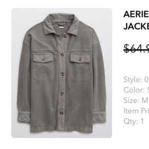NWT Aerie luxe trucker jacket soft M gray